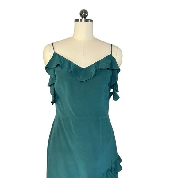 REVOLVE X Amanda Uprichard Peony Silk Maxi Dress in Green | Size M - Picture 7 of 10